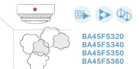 Новые Flash м/к  от HOLTEK BA45F5320 / BA45F5340 / BA45F5350 / BA45F5360 для датчиков обнаружения дыма